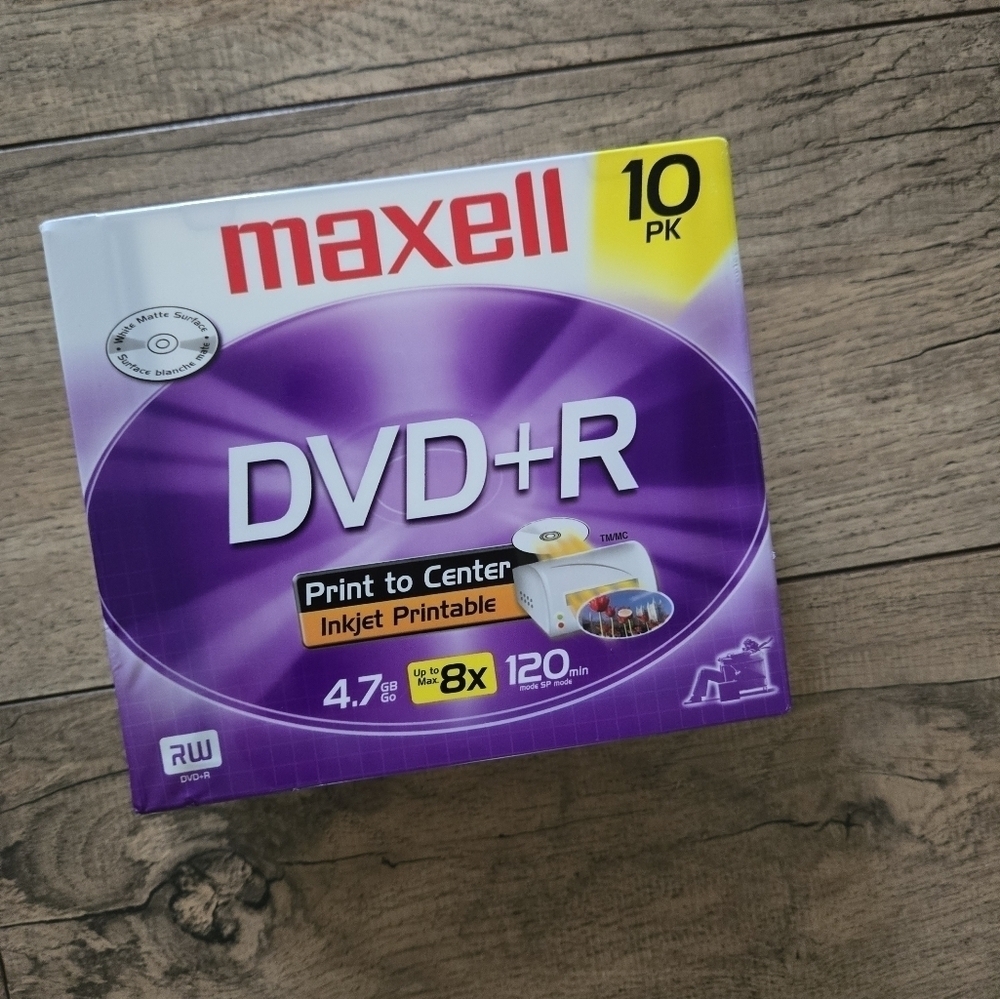 Maxell DVD+R 10 Pack, New